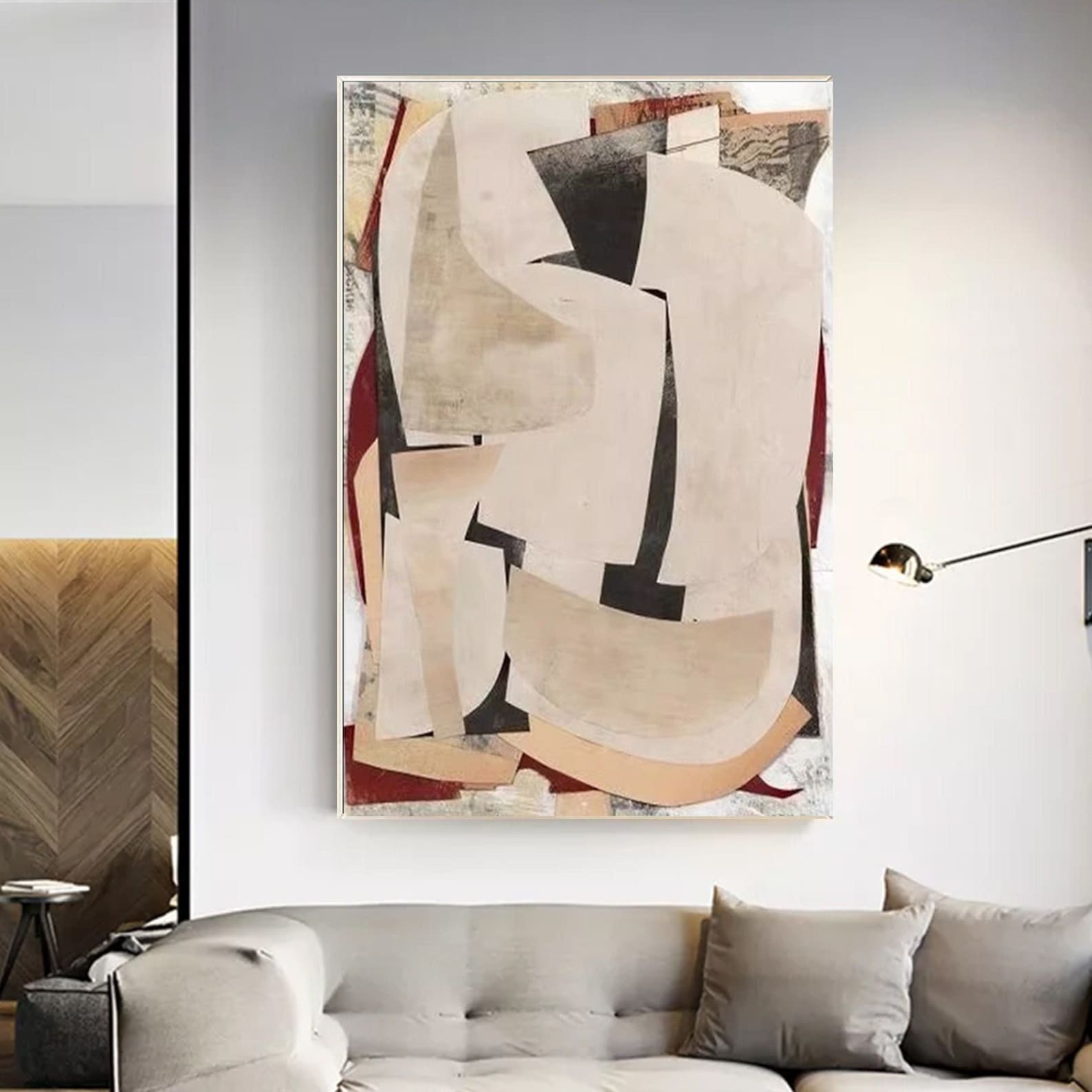 Brown & Beige Abstract Painting: Large Earth Tone Wabi Sabi Wall Art - Etsy