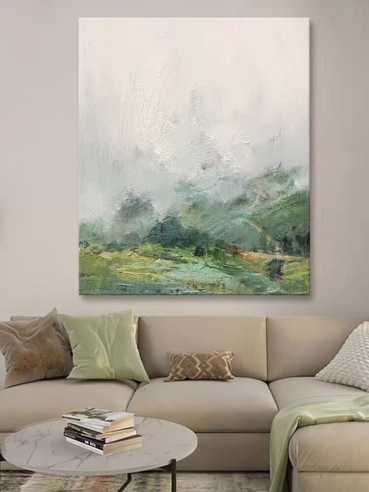 Original Green Forest Painting on Canvas Abstract Textured Wall Art ...