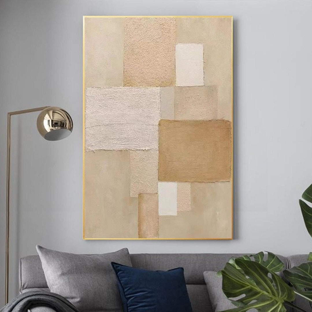 Modern Abstract Original Painting Brown Minimalist Prints on Canvas ...