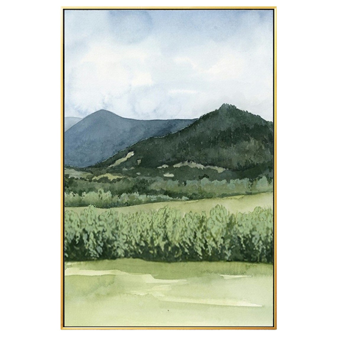 Scenery acrylic painting green mountain painting texture Etsy