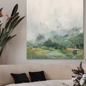 Original Green Forest Painting on Canvas Abstract Textured Wall Art ...