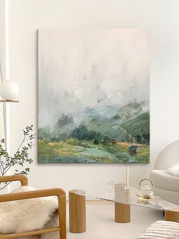 Original Green Forest Painting on Canvas Abstract Textured Wall Art ...