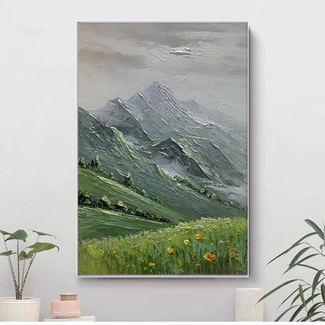 Original Green Forest Painting on Canvas Abstract Textured Wall Art ...