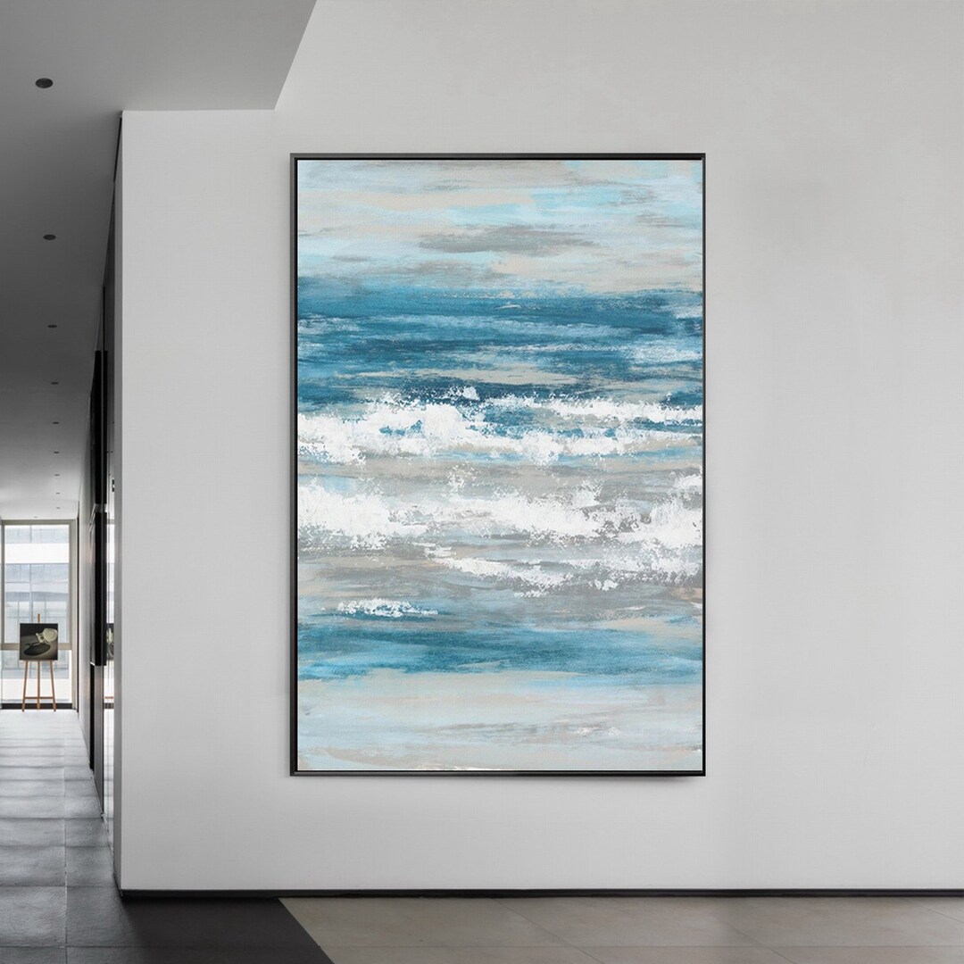 Modern Abstract Painting Heavy Texture Acrylic Painting Blue - Etsy