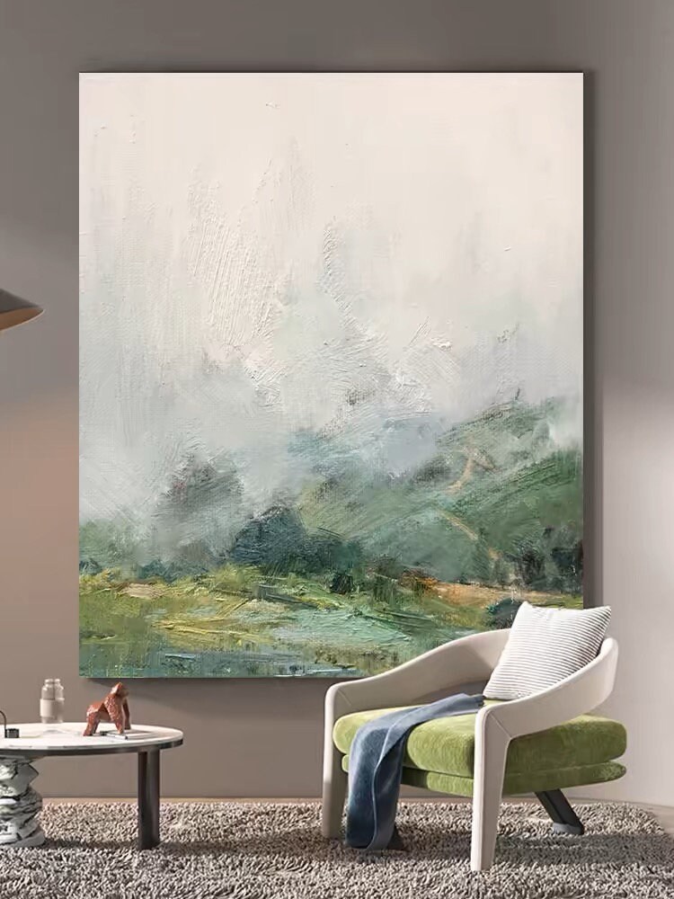 Original Green Forest Painting on Canvas Abstract Textured Wall Art ...