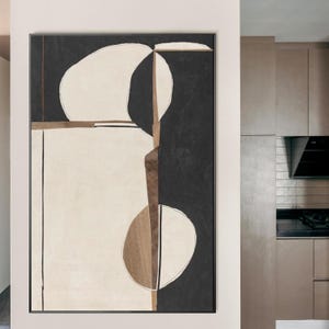 Brown & Beige Abstract Painting on Canvas: Wabi Sabi Earth Tone Wall Art