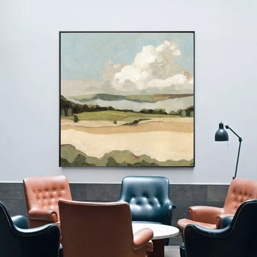 Large Abstract Mountain Canvas Wall Art Abstract Landscape Etsy