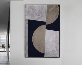 Original Minimalist Brown & Beige Abstract Painting: Large Earth Tone Wabi Sabi Wall Art