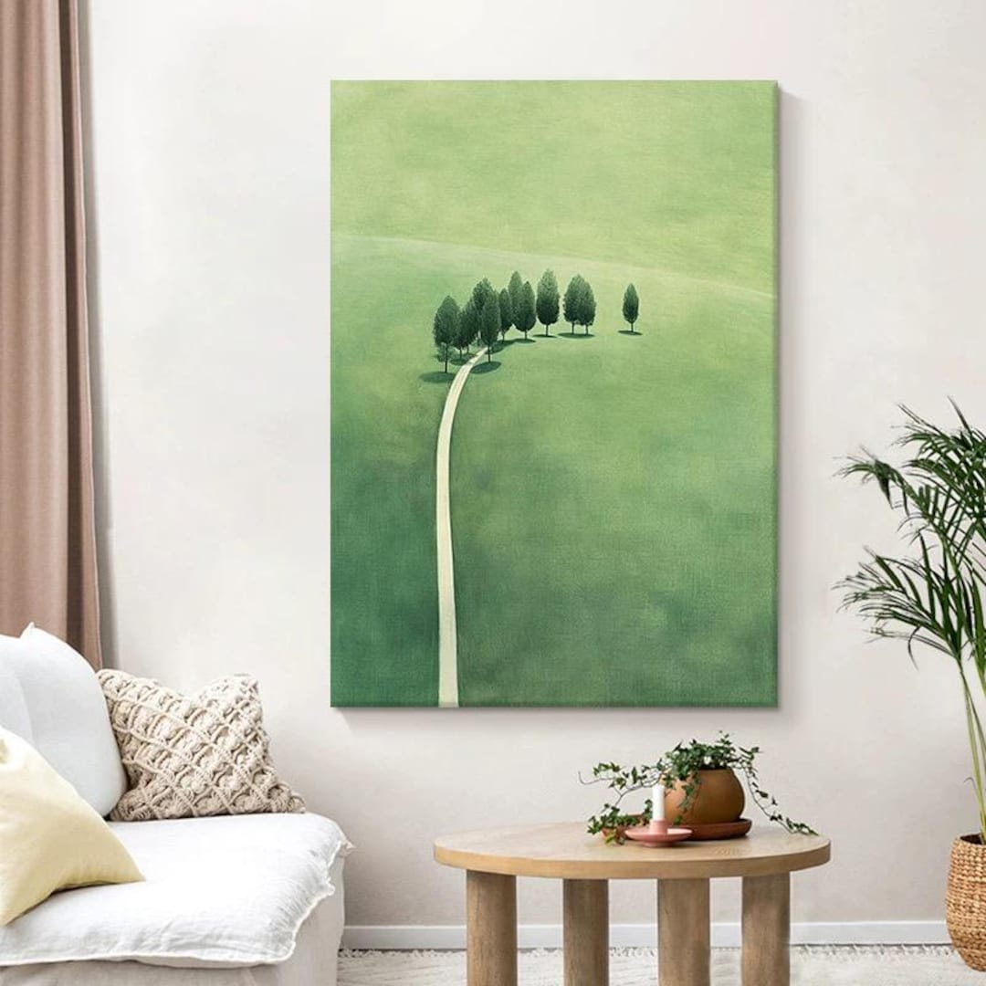 Original Green Forest Painting on Canvas Abstract Textured Wall Art ...