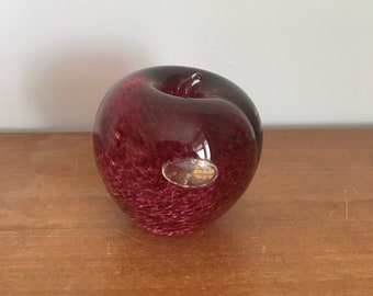 Wedgwood Apple Paperweight Vintage Gift Collectible Art Glass