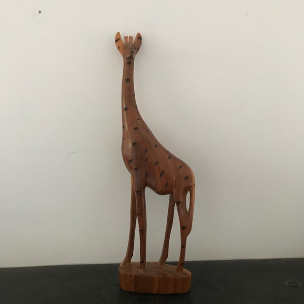 Tall Giraffe Kenia Hand Gesneden Vintage Traditionele Ambacht Afrika