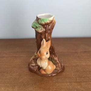 Hornsea Pottery Fauna Bud Vase Rabbit Buster Mid Century Yorkshire Vintage
