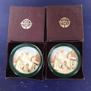 Past Times Paperweights Pair Boxed The Noonday Halt Bedouin Vintage