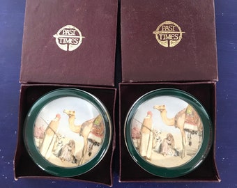 Past Times Paperweights Pair Boxed The Noonday Halt Bedouin Vintage