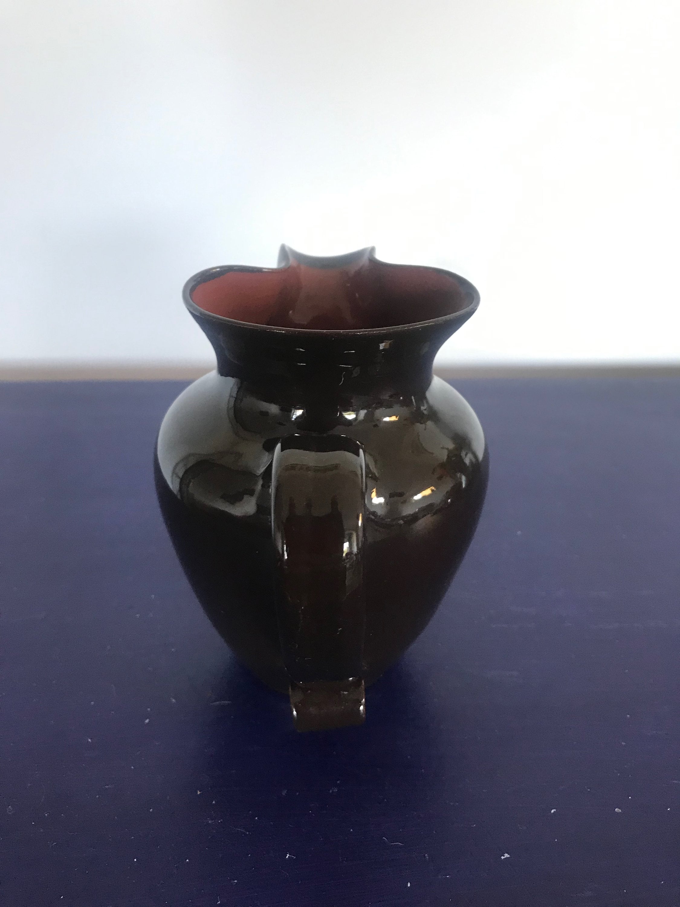 スタジオ陶器の水差し 鳥 ハンドメイド 手描き ヴィンテージ サイン