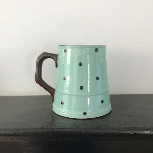 Devonshire Potteries Tankard Polka Dots Vintage Bovey Tracy Devon England 1960s Mid Century