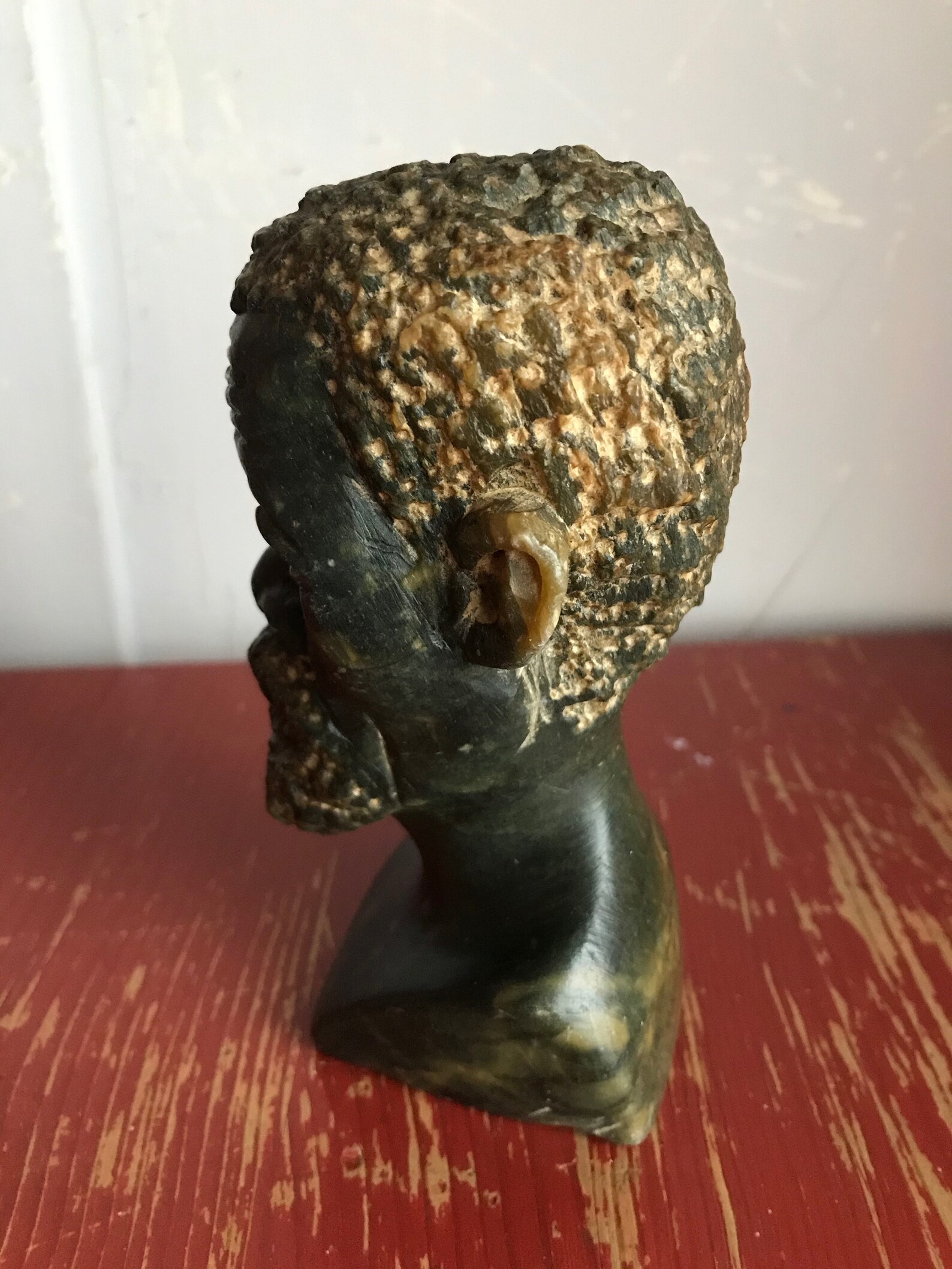 South African Soapstone Bust Carved Head Signed Hand Carved Etsy