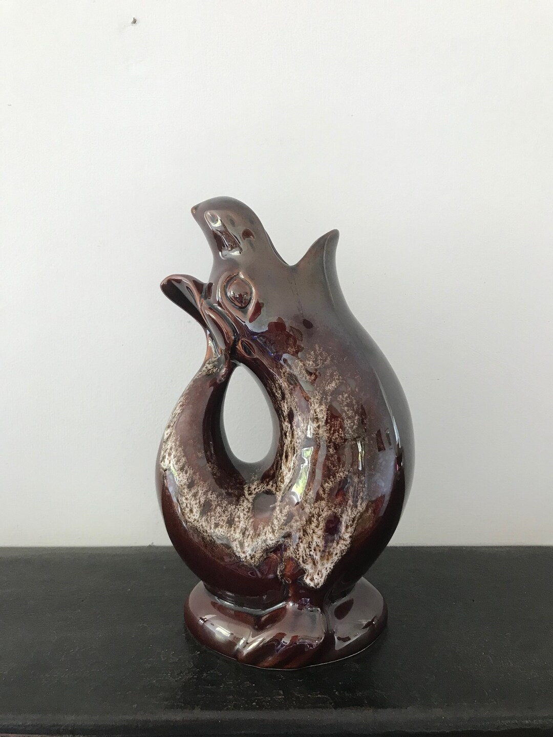 Kernewek Pottery Glug Jug Seal Cornwall Vintage Drip Glazed Etsy