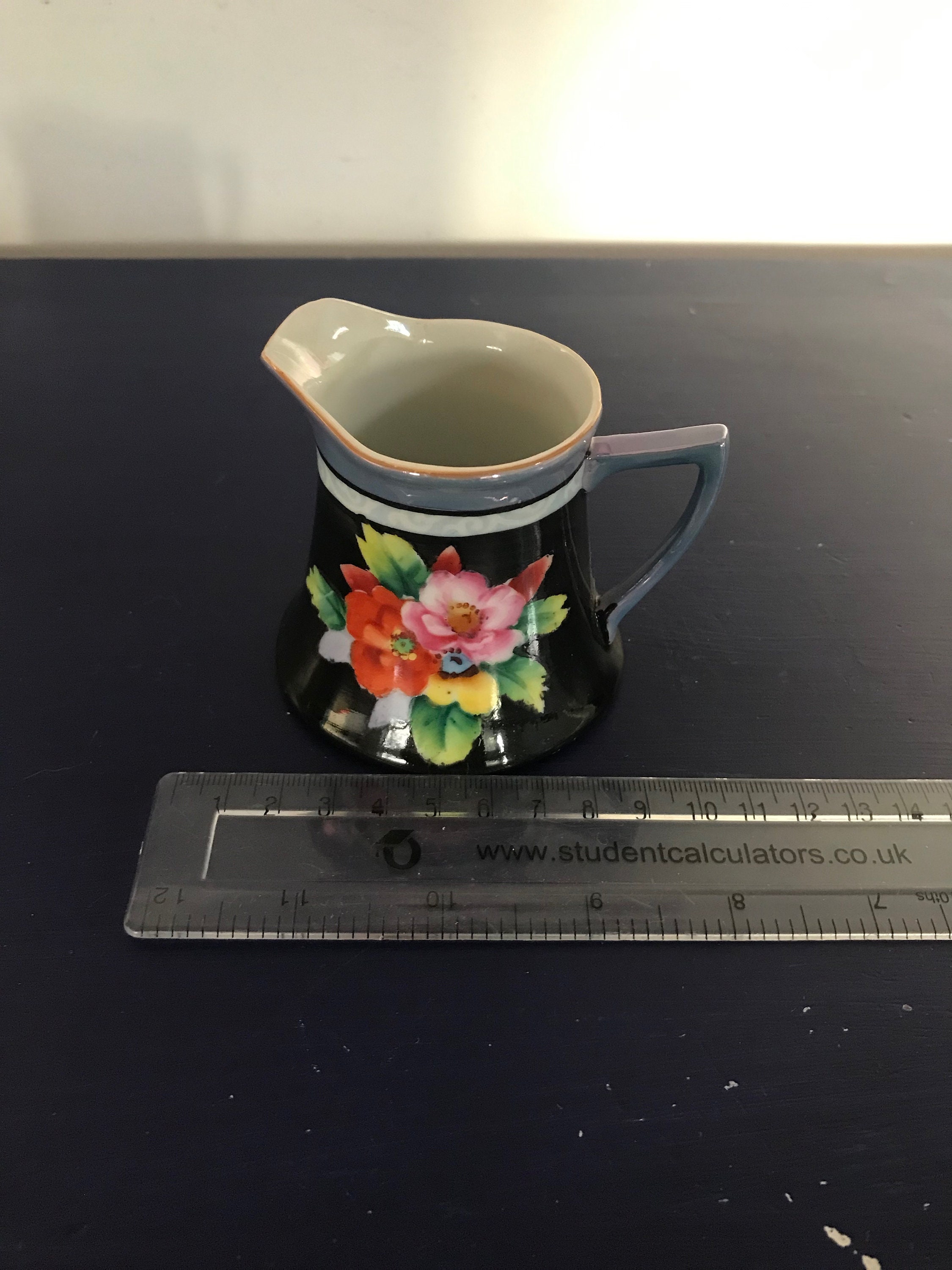 ストーンウェア　MARACANDA JAPAN　ビンテージ Chikaramachi Jug Japan Vintage Lustreware Hand Painted Black
