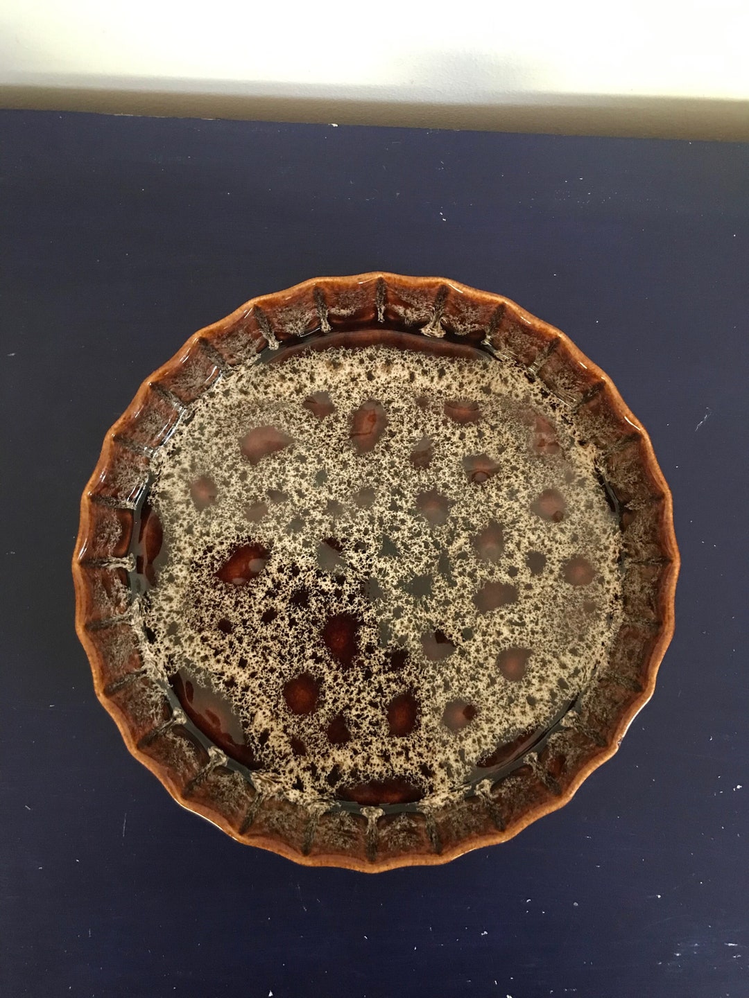 Fosters Pottery Flan Dish Cornwall Honey Glaze Vintage Etsy UK