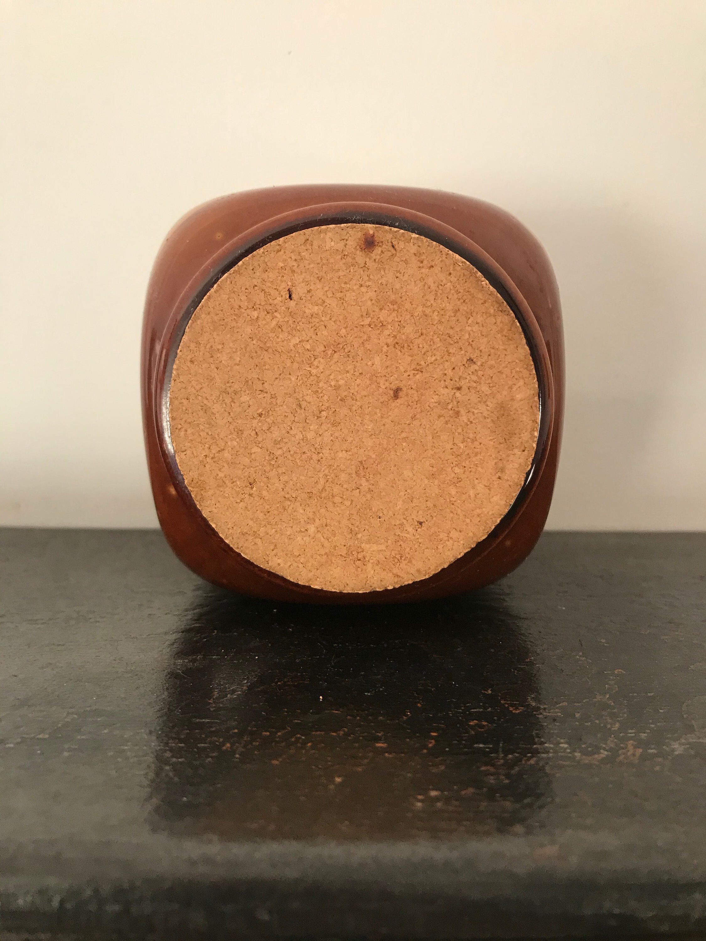 Rustic Stoneware Jar Cork Lid Vintage Storage Etsy