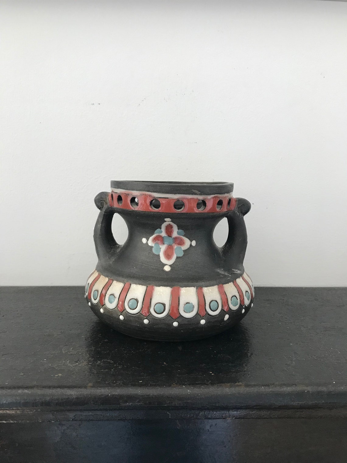 Pottery Tbilisi Posy Vase Hand Made Folk Art Vintage Etsy