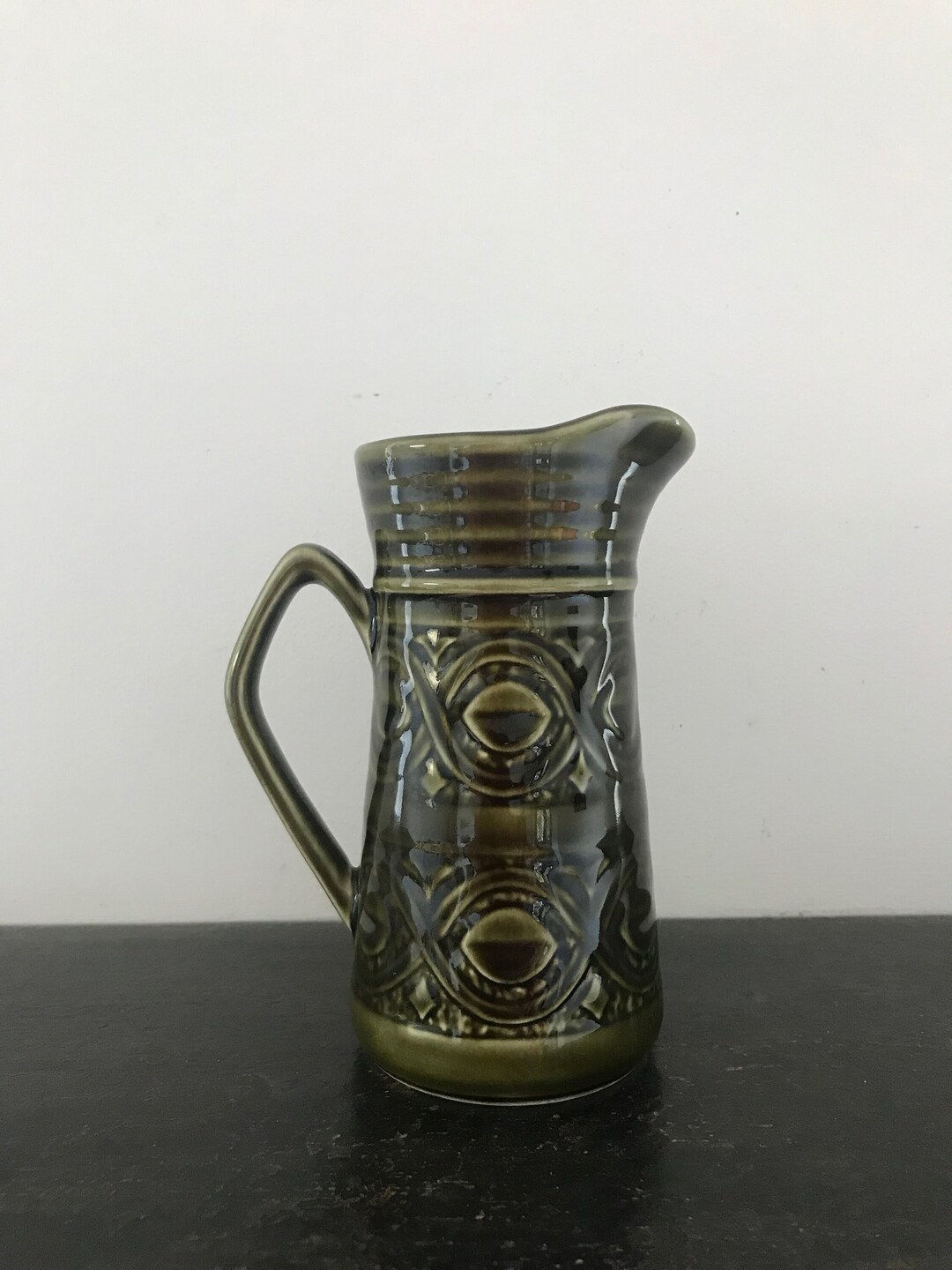 Ellgreave Saxony Jug Green Mid Century Vintage Milk Creamer Retro Etsy