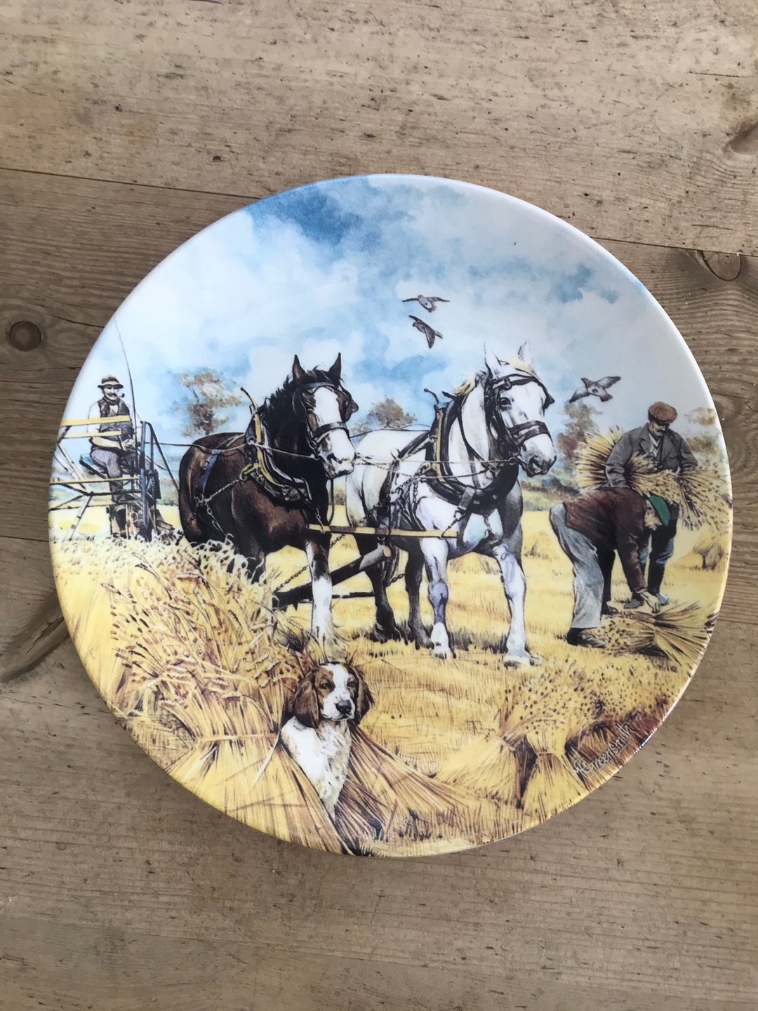 Wedgwood Decorative Plate, Working Horses, the Harvesters, M G Greensmith, Vintage Etsy