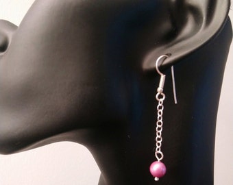 Beautiful Purple Shell Pearl earrings