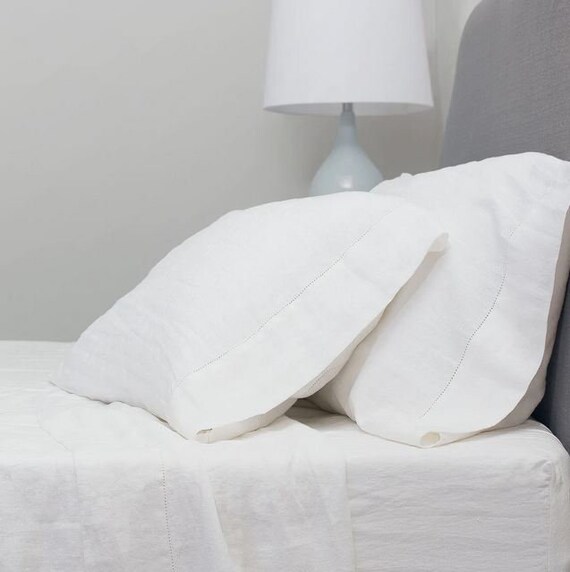 White Linen Sheet Set Etsy