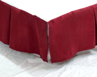 Split Corner Bed Skirt - 8&quot; to 39&quot; Drop Length 1 PIECE BED SKIRT 3 Sided 100% Cotton