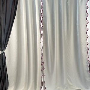 Scalloped Embroidery border Polyester Curtain (1 Panel)