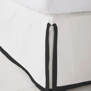 Border Frame Bed Skirt - 8" to 39" Drop Length 1 PIECE BED SKIRT 3 Sided 100% Cotton