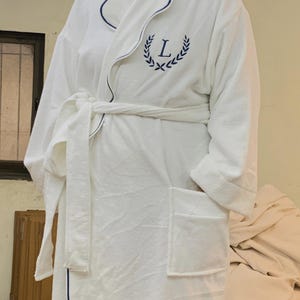 Personalized Monogram Super Plush Scalloped Bath Robe
