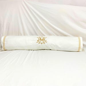 Gepersonaliseerde dubbele rand monogram versterkte kussensloop voor decoratief huisdecor Kussens en hoezen / Zacht en pluche