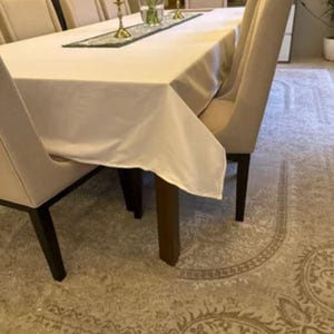 Tovaglia rettangolare per arredamento della casa, antipiega e anti-rovesciamento, lavabile, in policotone, con bordo ricamato