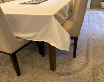 Home decor  Rectangle Tablecloth Wrinkle Resistant and Spill proof Restaurant Washable Polycotton Table Cloth in Embroidery Border