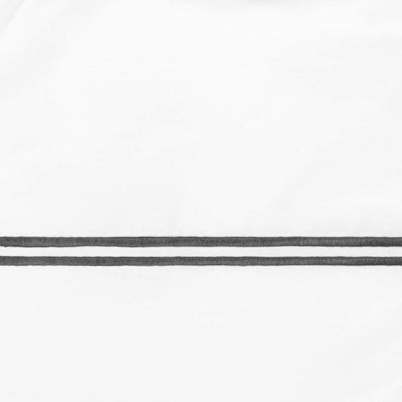 Linen Duvet Cover in White Color in Embroidered Border. King Etsy