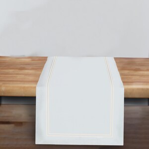 100% Cotton Polyester Sateen Solid Double Embroidery Table Runners image 6