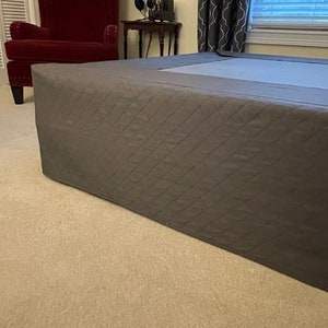 Continuous Wrap Bed Skirt Diamond Cotton Quilted  Cotton Batting - 8&quot; to 39&quot; Drop Length 1 PIECE BED SKIRT 3 Sided 100% Cotton