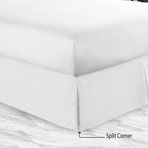 Split Corner Bed Skirt 8 to 39 Drop Length 1 PIECE BED SKIRT 3 Sided ...