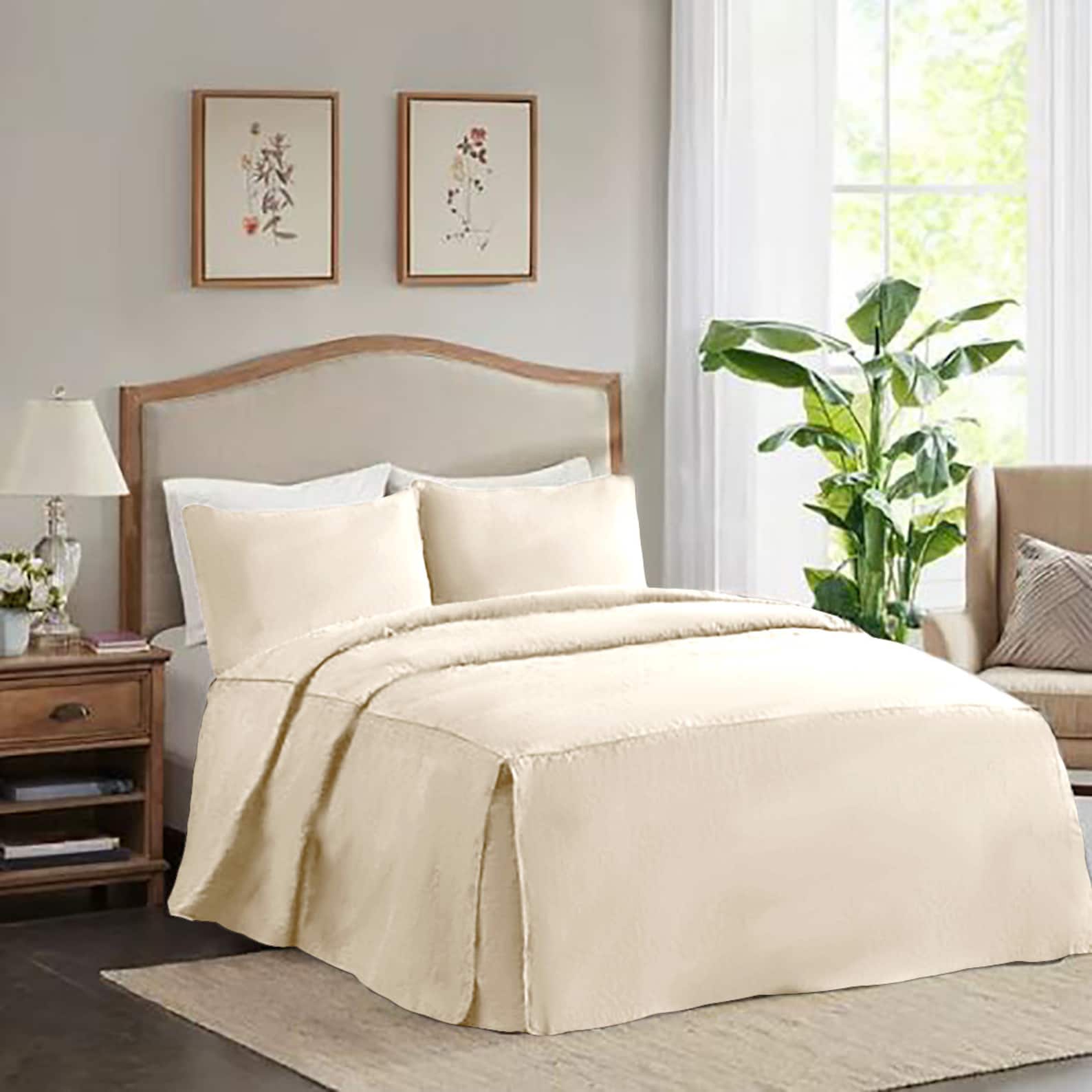 Tailored Bedspread Set 100 Cotton 400TC Solid Color for Etsy