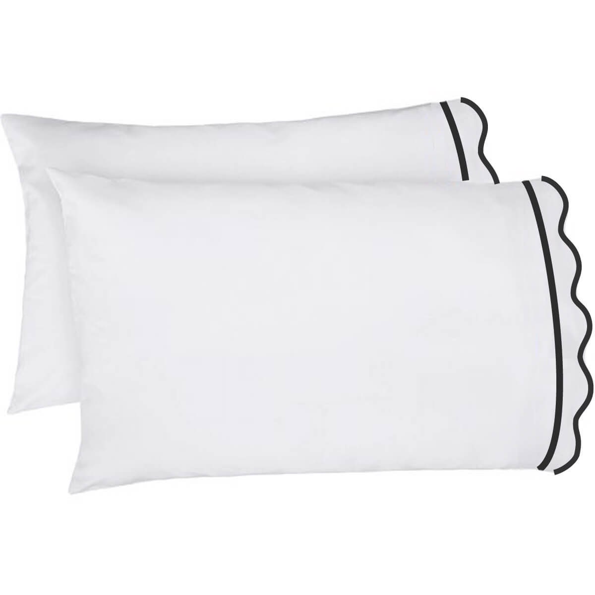 White pillowcase with black trim cheap