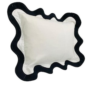 White Cotton Sateen Hotel Stitch Pillow/Euro Sham with 2-inch flange in Scalloped Frame Border 500 Thread Count (1 Piece Only)