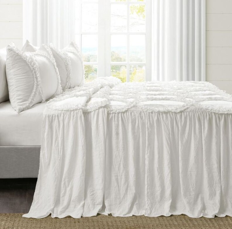 Textured Bedspread Set 100 Cotton 400TC Solid Color for Etsy