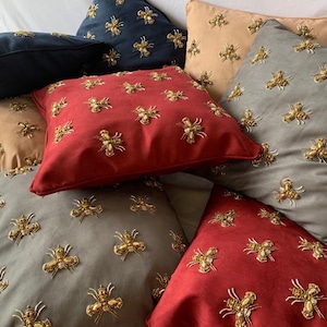 Kussensloop met insectenborduurwerk (set van 1)