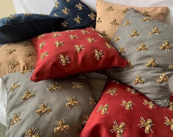 Insect Embroidery Pillow Cover (Set of 1)