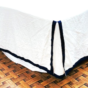 Border Frame Bed Skirt - 8&quot; to 39&quot; Drop Length 1 PIECE BED SKIRT 3 Sided 100% Cotton