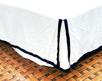 Border Frame Bed Skirt - 8&quot; to 39&quot; Drop Length 1 PIECE BED SKIRT 3 Sided 100% Cotton