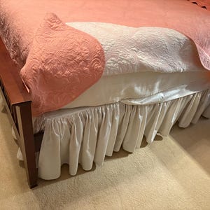 Gathered Bed Skirt - 8&quot; to 39&quot; Drop Length 1 PIECE BED SKIRT 3 Sided 100% Cotton